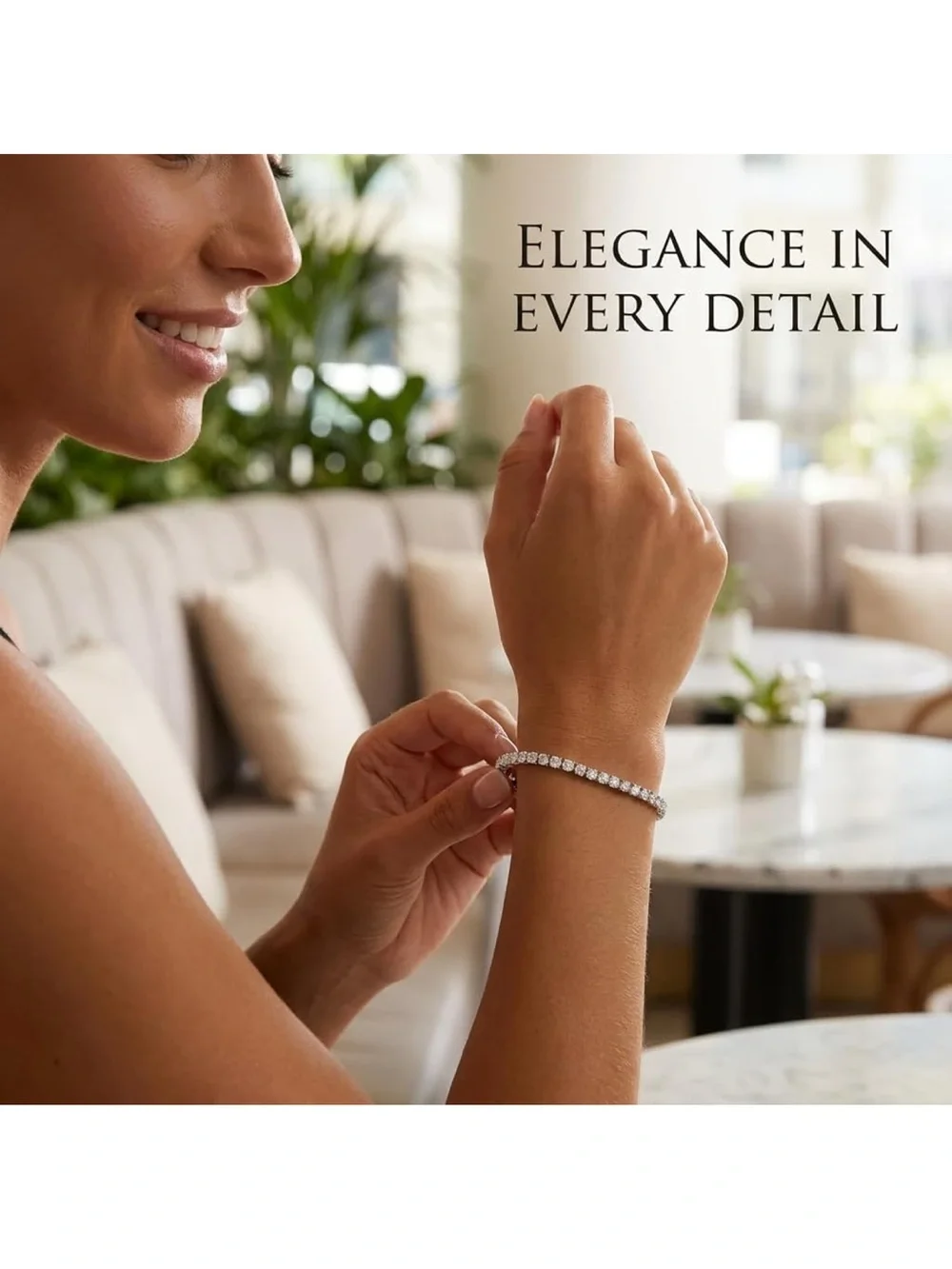 Sterling Silver Cubic Zirconia Tennis Bracelet - Silver C50